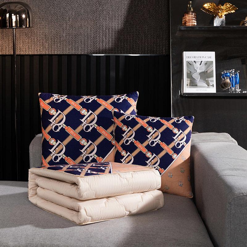 Chinese Style Pillow Quilt Dual-use Car Office Blanket High Quality Cotton Portable Foldable Quilt