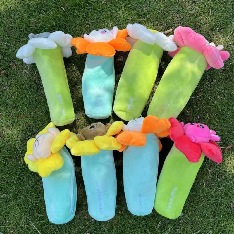 New Flower Pencil Case Plush Doll 1/8pcs SKZooed Stray Plush Flower Pen Case For Kid Stationery Gift For Fans Collect Gifts