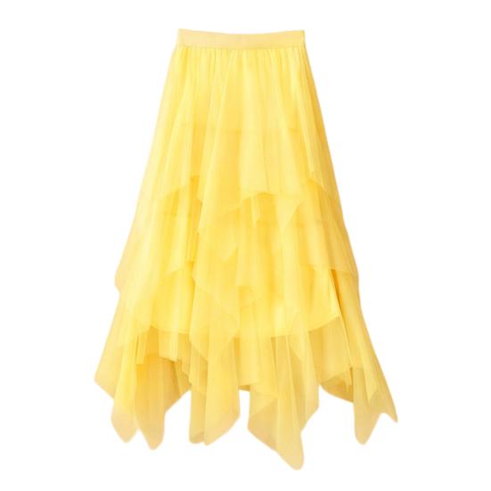 

Жіноча спідниця Еластична Висока талія Неправильний Багатошаровий Дизайн Подолу Міді-спідниця Блискучий Декор Стразами Звужуюча Вечірня Спідниця Для Повсякденного Носіння