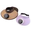 Wide Brim Sun Hat With Built-In Fan Summer Cap Outdoor Straw Visor Hat With Solar/Usb Powered Fan For Camping Fishing Hiking