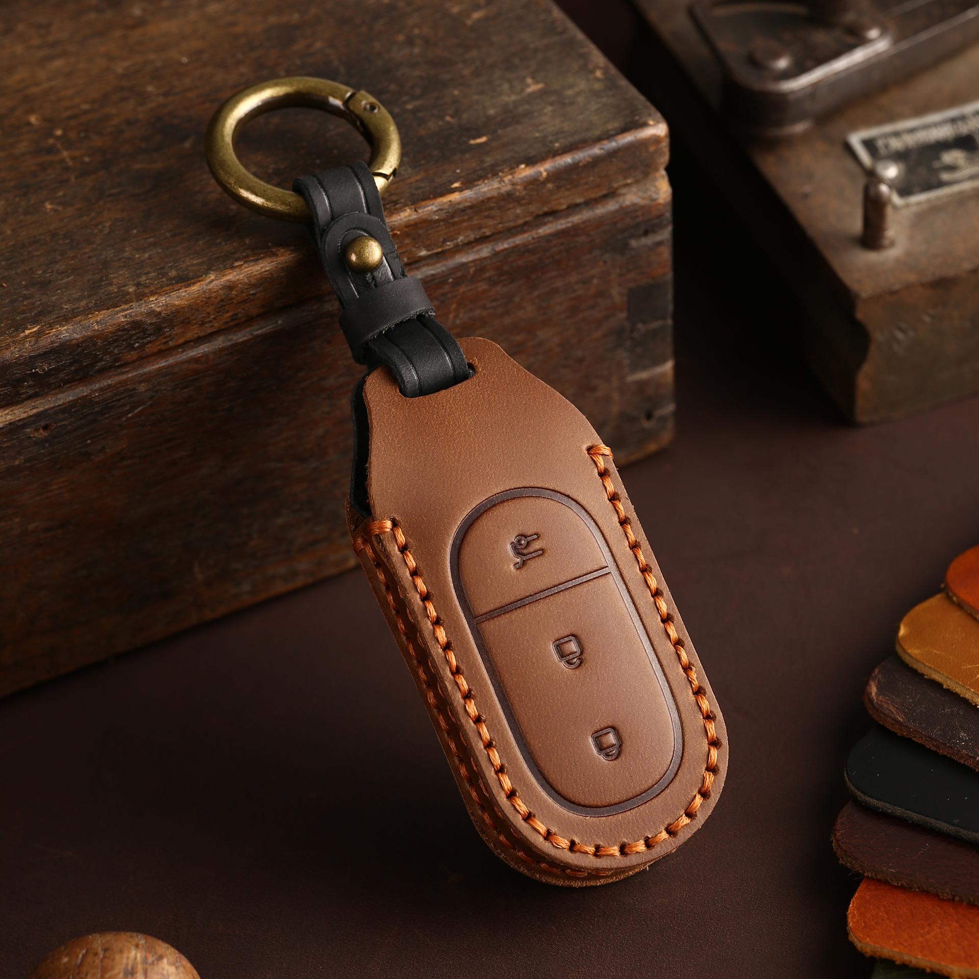 

Applicable To Leapmotor Key Case T03 Buckle C11 High-End S01 Car Men S And Women S Cowhide C01 Leather Protective Case коричневый