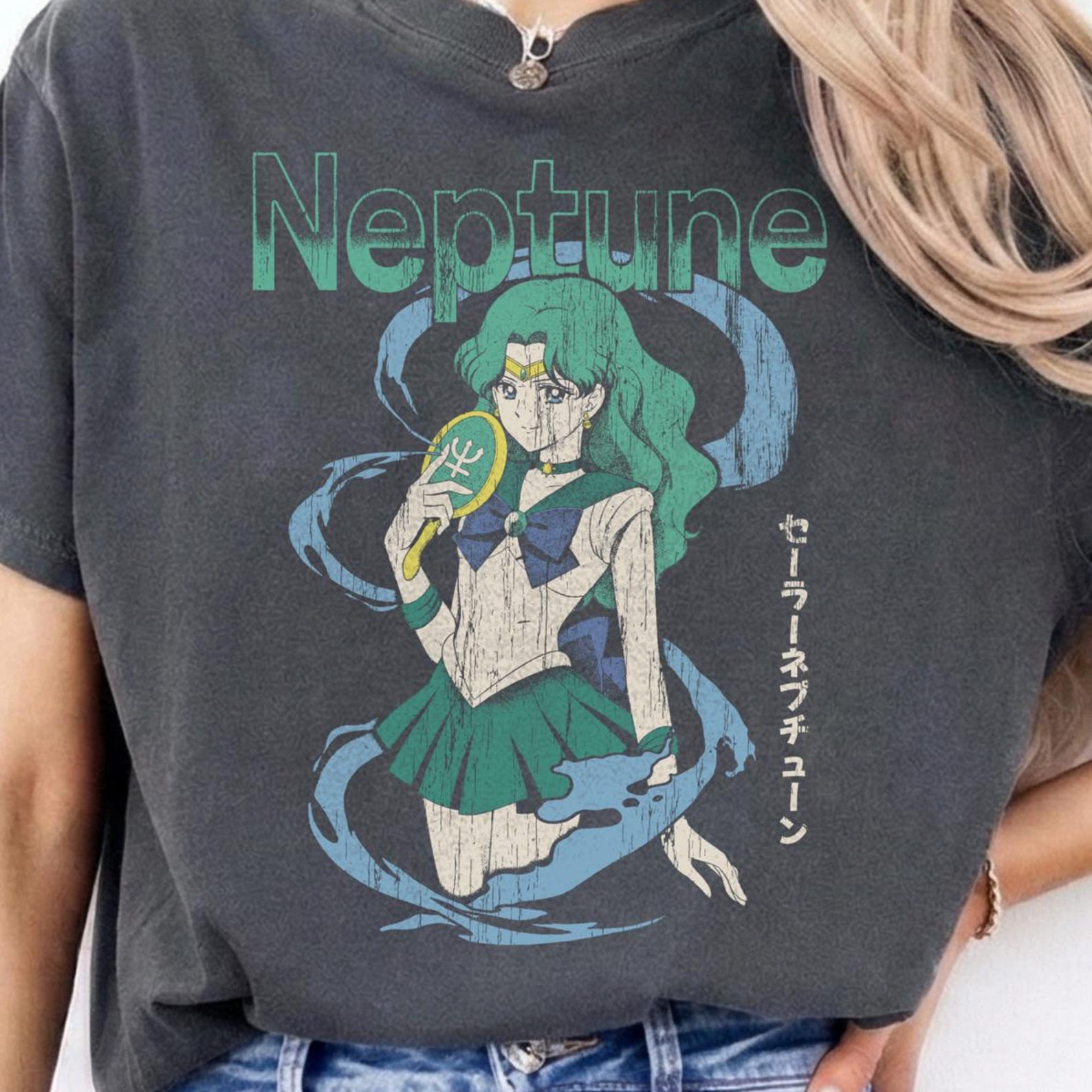 Sailor Neptune Michiru Kaiou, Sailor Moon 90s Anime Manga t-shirt 4XL