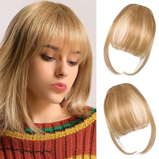 Frauen Clip-in Pony Natürliche Wispy Stirn Haar Extensions Faux Französisch Pony Mädchen