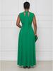 Women's Elegant Waist-Tie Solid Color Slim Dress