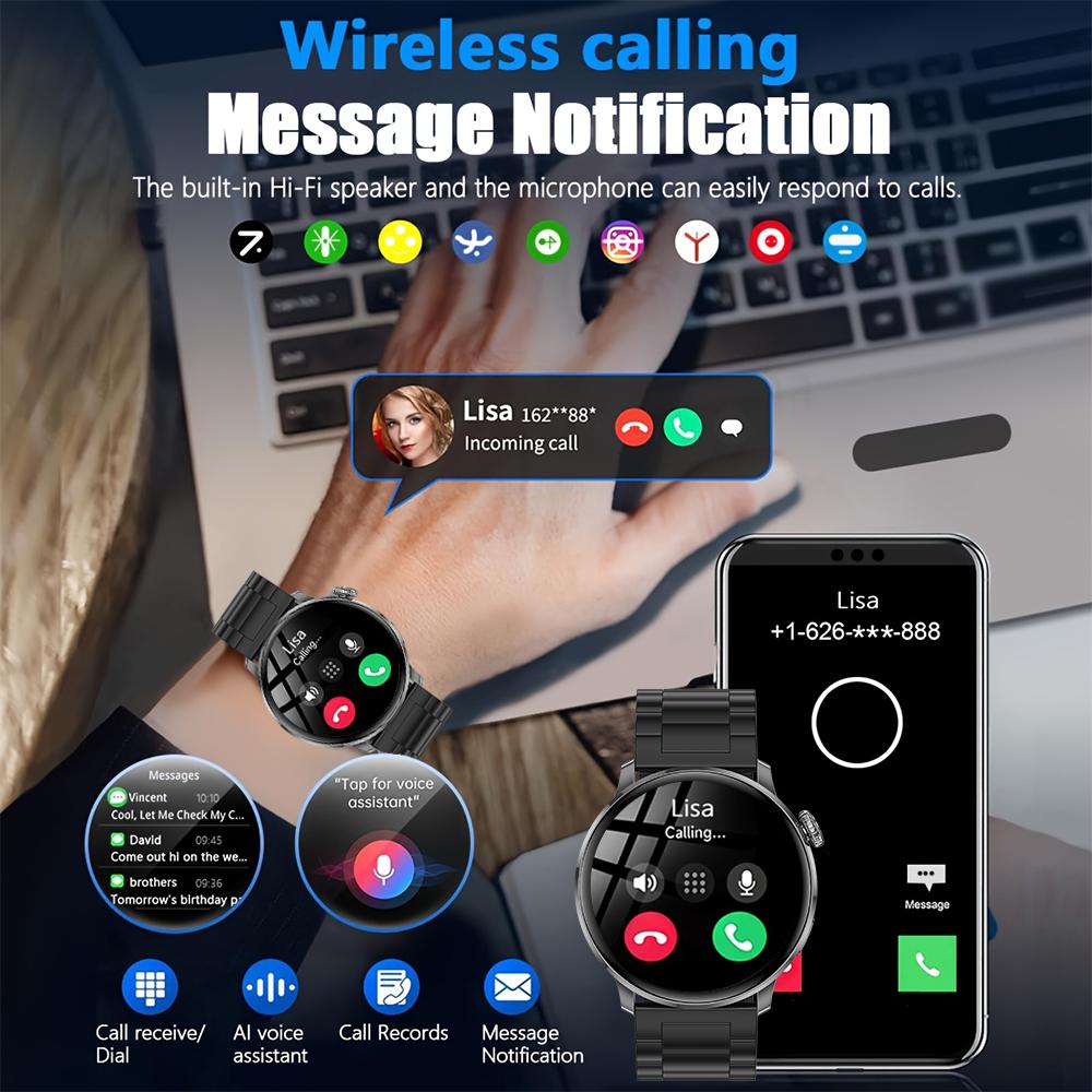 NEW 8MM Ultra-thin body Fashion SmartWatch 1.43"AMOLED HD Screen Women's Health Heart Rate Bluetooth Call Woman Smart Watch