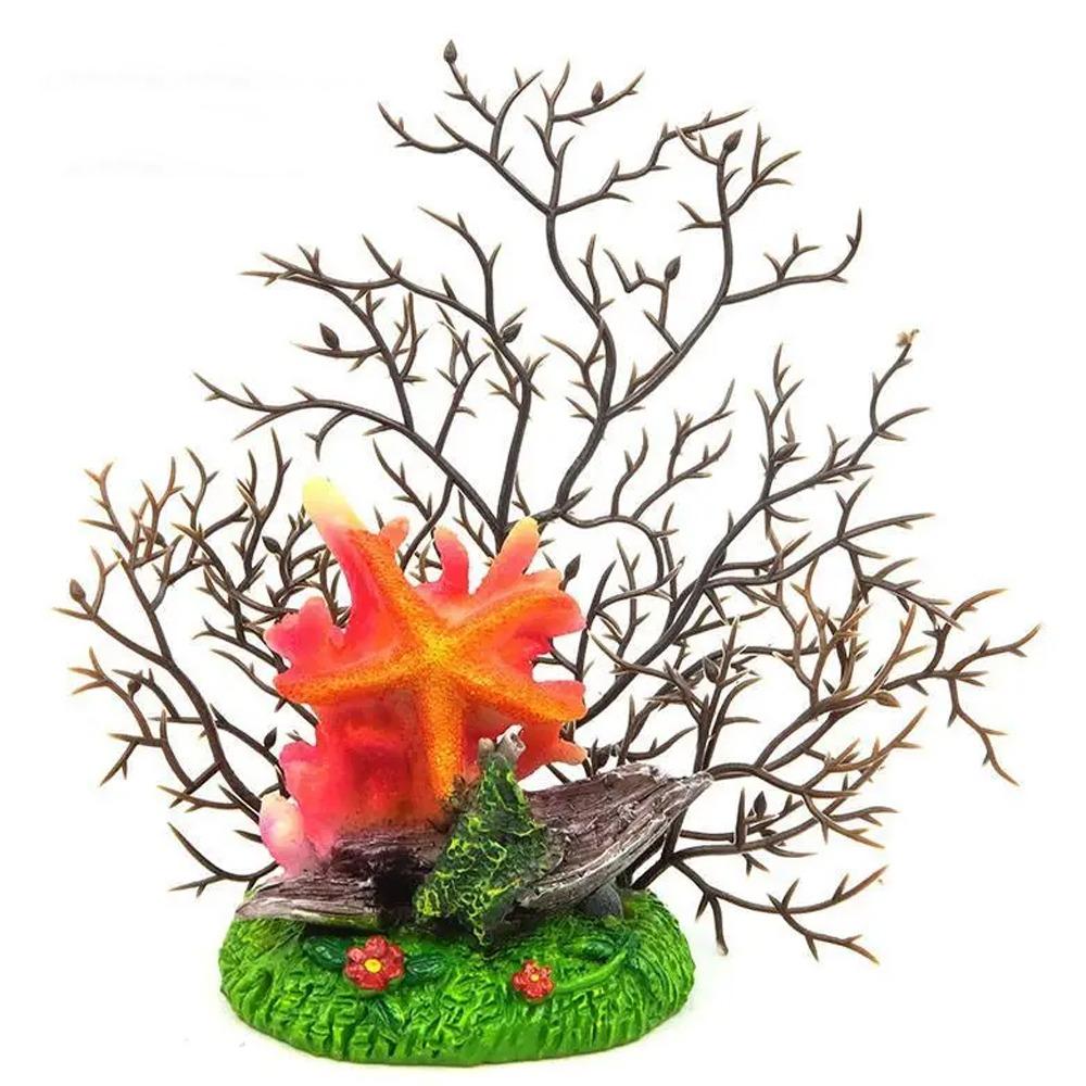 Colorful Mermaid Coral Branch Ornament Resin Craft Sea Tree Ornament  Fish Tank Supplies