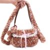 Borsa a tracolla in peluche Y2k con fiocco Borsa a mano pelosa Borsa a spalla in peluche maculato di cervo ispessita per studenti