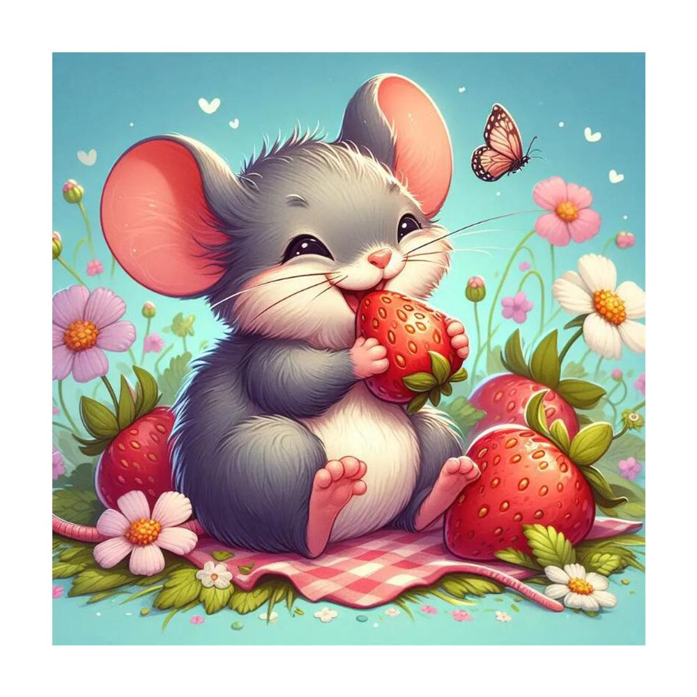 5D DIY tegneserie Søt mus Spise Jordbær Diamantmaling Korsstingsett Broderi  Mosaikk Dyr Rhinestone Kreativ Hobby Hjemmeinnredning Håndverk – kjøp de  beste varene i nettbutikken Coolbe, image size:1000x1000