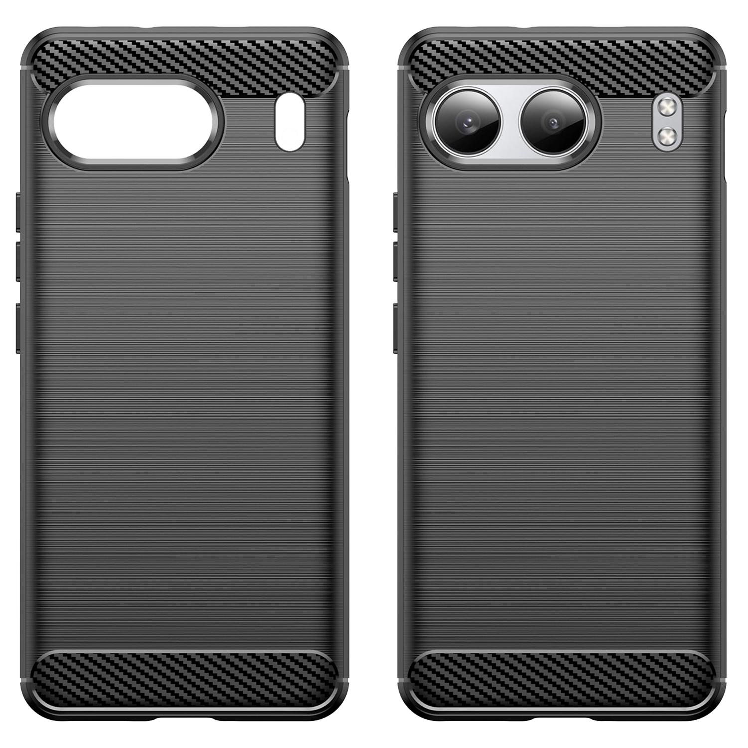 

For OnePlus Nord 4 Case Carbon Fiber Texture TPU Brushed Phone Cover Black