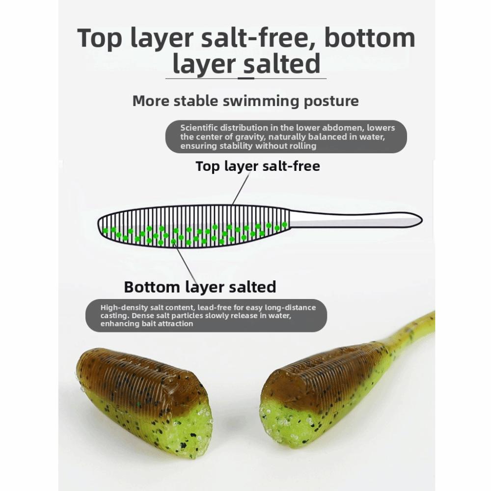 10/18pcs Pack TPE Material Worm Artificial Bait Floating Fishing Lure Freshwater Fishing