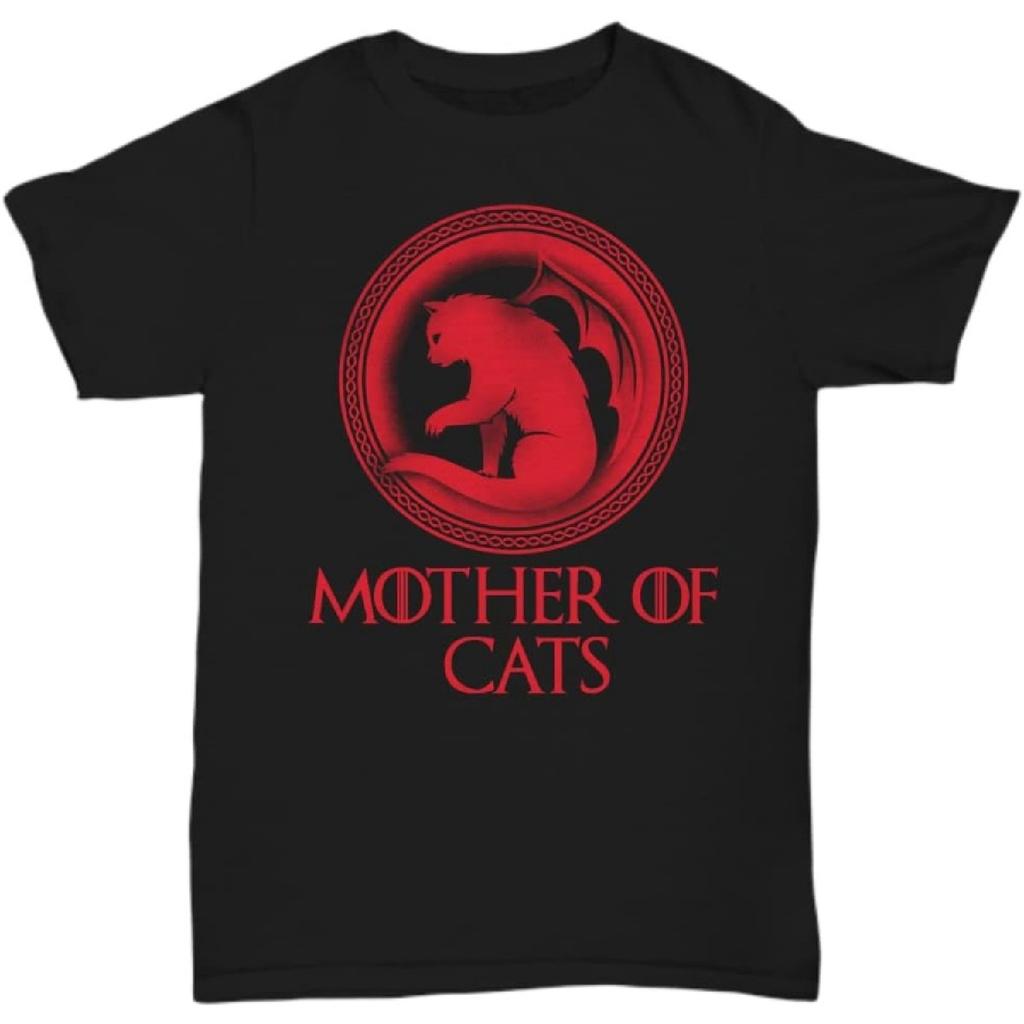 Cat Mom T Shirt Mother of Cats Tee, Game of Cats Shirt, Cat's Thrones Gifts, Sci Fi Fantasy Kitty Mama Unisex Tee