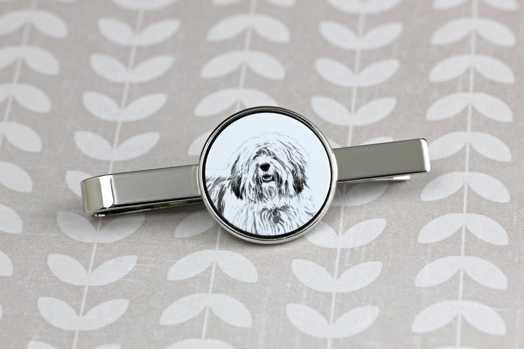 Polish Lowland Sheepdog, PON, Valee Sheepdog – Tie Clip with a Dog, Personalized Tie Clip | Art-Dog