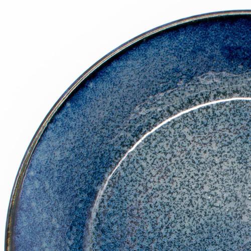 Aito "Natural Color" Curry/Pasta Plate, Approx. 21cm, Navy, Mino Ware, Dishwasher and Microwave Safe, Made in Japan, 517016