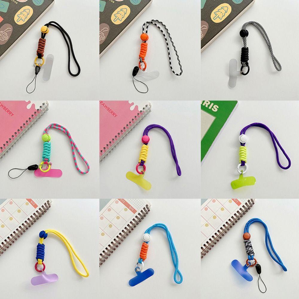 

Hanging With Patch Luxury Rope Keychain Mobile Phone Chain Contrasting Colors Cell Phone Holder
