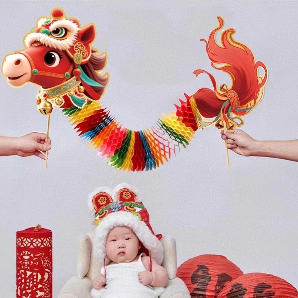 2026 Horse Year Chinese Paper Dance Horse Cartoon Dragon Horse Toy New Year Decoration  Wedding
