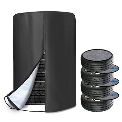 ZATOOTO LYLTZ04-LB Tire Cover, Outdoor, Waterproof, 4 Felt Pads Included, 4 Tires, Storage Cover,