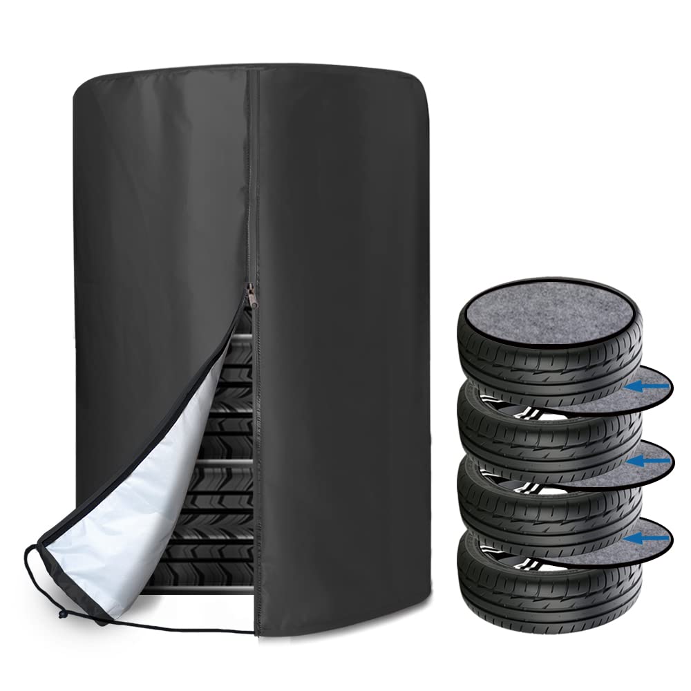 

ZATOOTO Tire with 4 Felt Fits 4 Thick 420D 85cm Wide x 120cm UV and Stain for Includes Storage Bag Cover, Outdoor, Waterproof, Pads, Tires, Thickness, чёрный