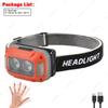 Mini nabíjecí výkonná čelová svítilna se senzorem Rybaření Kempování Hlavová svítilna USB COB LED svítilna Světlomety Přední lucerna