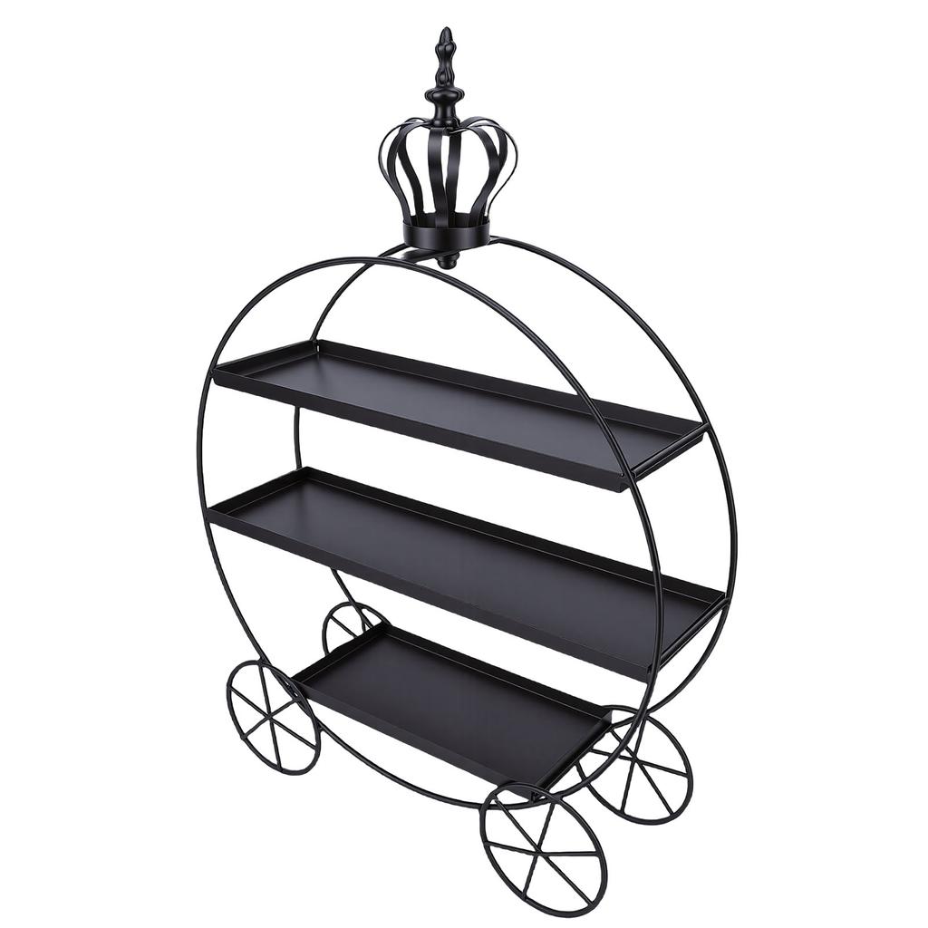3 Tier Cupcake Stand Holder Iron Dessert Table Display Stand for Wedding Afternoon Tea Donuts Cookies Fruit Black
