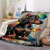 1PC Dachshund Art Print Blanket, Throw For Sofa, Bed, Travel, Camping, Livingroom, And Bed, Printing Blanket With Soft And Warm Fabric Yy250918172