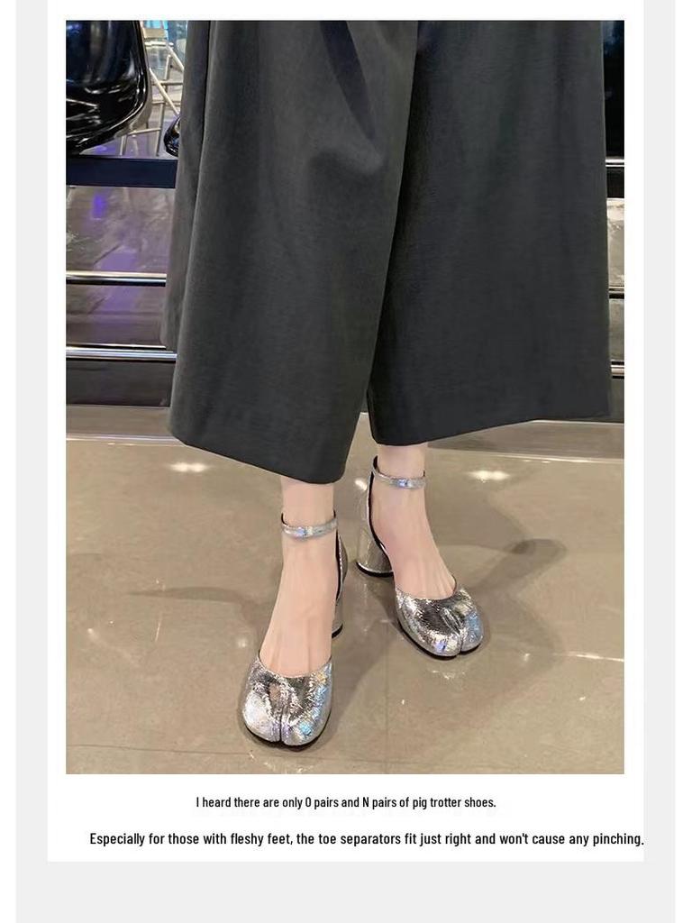 Summer Fashion Chunky Heel Split Toe Mary Jane Shoes for Women