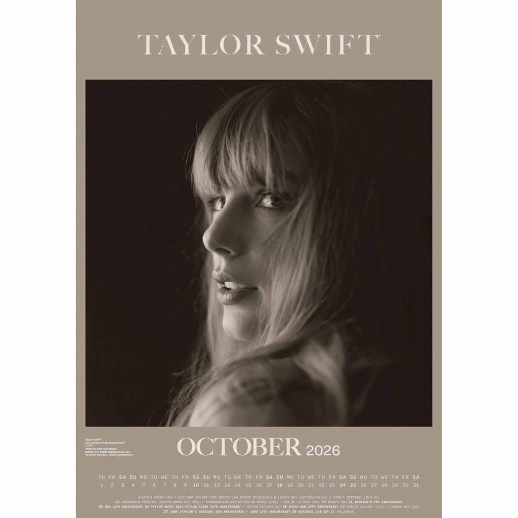 Taylor Swift 2026 A3 Wall Calendar