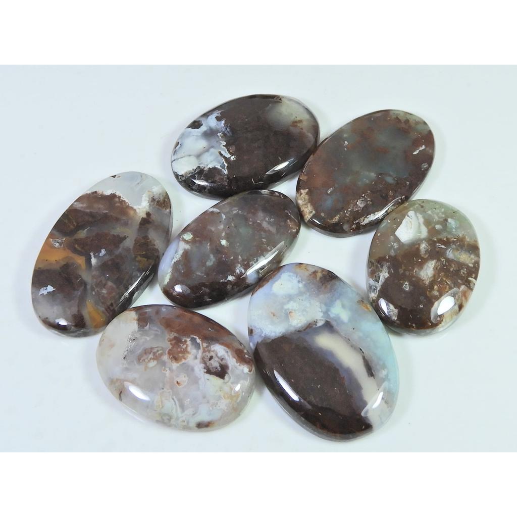 284Cts. Natural Chrysoprase Oval Shape Cabachon Loose Gemstone 07 Pcs Lot C-2568