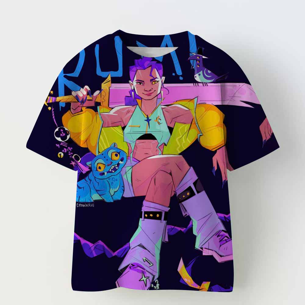 Haijian02 Kinderkleding KPop Demon Hunters Fans Cadeaus Kinderkleding Mode Casual Tops 2025 Hete Film Zacht Baby Meisjes T-shirt 150