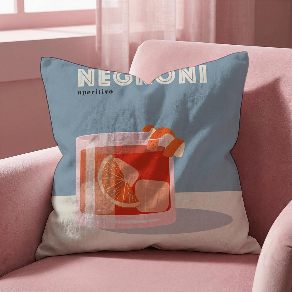 

Negroni Cocktail Cushion Cover Multi-Scene Pillow Cover for Home & Car - Reversible, Soft & Durable for Daily Use 30cmx30cm