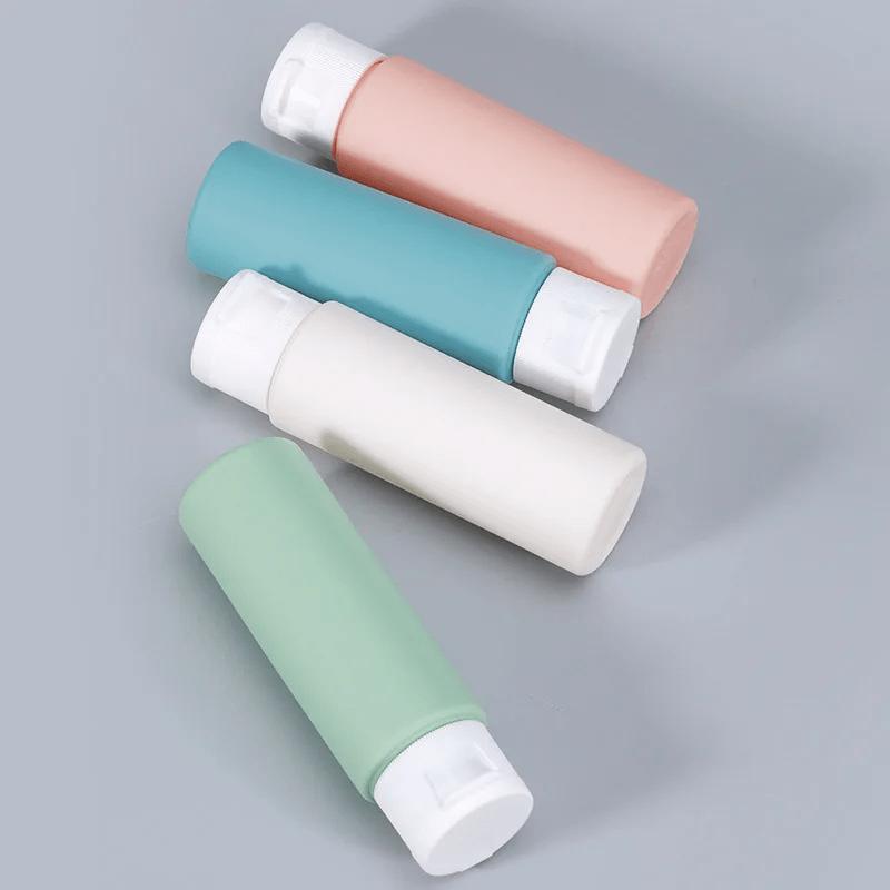 4pcs 50ML Silicone Travel Bottles Accessories Portable BPA Free Leak Proof Squeezable Size Containers Travel Essentials Sets