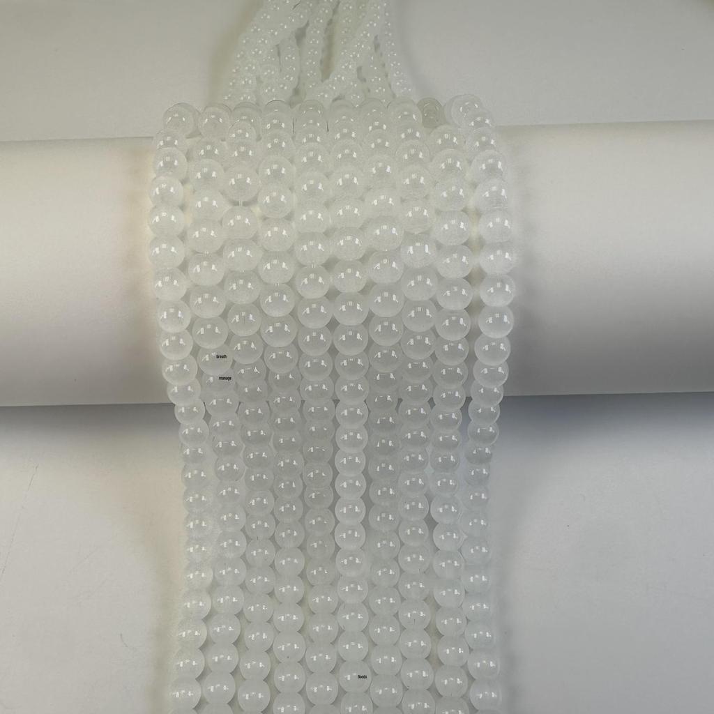 6mm Natural Glossy Round Bead Lampwork Glass for DIY Cell Phone Chains, Earrings, Hairpins, and Flower Stamens.