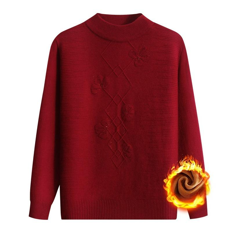 Pullover Herbst- und Winterwarmer Pullover Plus Samt Verdickt Damen Herbstkleidung