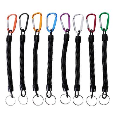 Retractable Fishing With Anti-Lost Hand Rope Telescopic Spring With Carabiner Fishing Rope Retention Rope Fishing Tackle