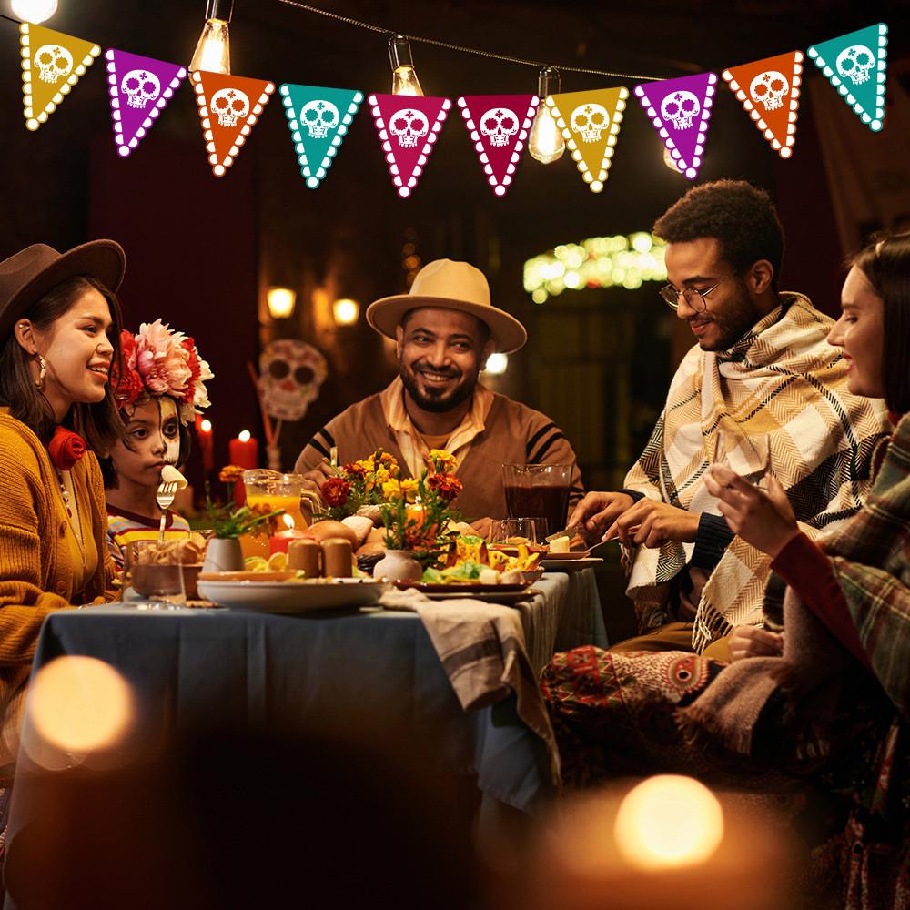 Muertos De Día Skull Themed Party Banner For Festive Scene Celebration Setting