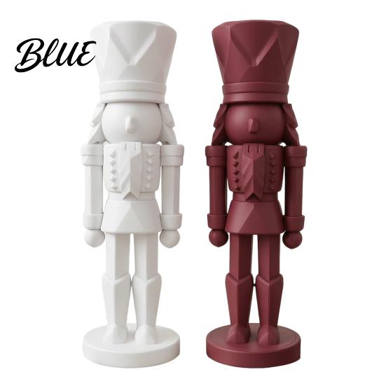 Modern Nutcracker Figure 3D Printed Soldier Statue Geometric Minimalist Figurine for Desk Luxury Home Tabletop Piece Shelf DIY Paintable Sculpture,