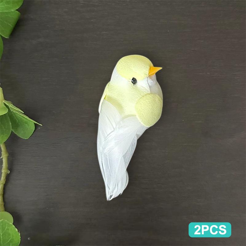 2Pcs Cute Artificial Birds Fake Foam Animal Simulation Feather Birds Models Tit Diy Craft Home Garden Floral Ornament Decoration