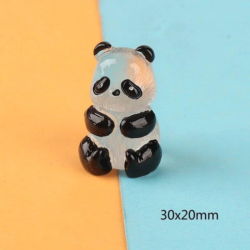 1 Stück leuchtende Panda-Harz-Accessoires, DIY-Handgefertigte Mikro-Landschafts-Ornamente, Miniatur-Dreidimensionale Anhänger-Schmuckmaterialien