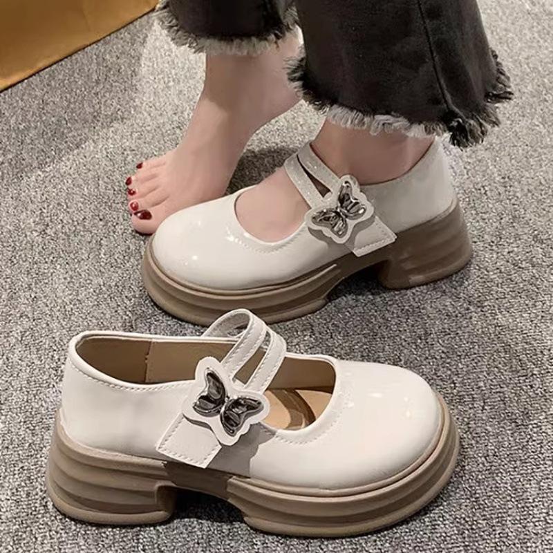 Women's Korean Retro Pearl Loafers – White, Summer 2025, Versatile Shallow Mouth, College Style, Thick Sole, Round Toe, Mary Jane Shoes.