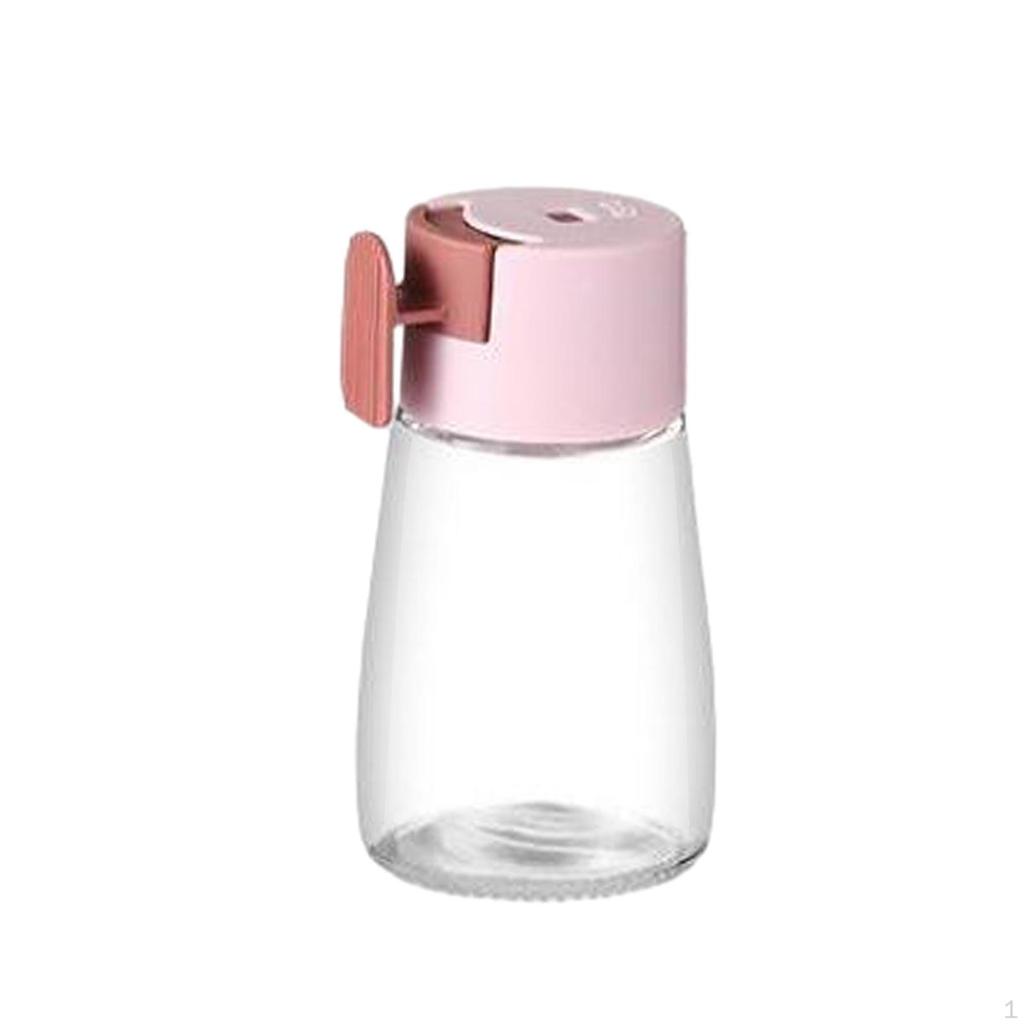 Measuring Seasoning Bottle Push Type Salts Control Jar Glass Limit Shaker