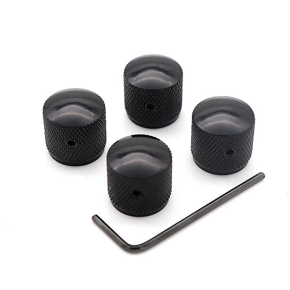 

4pcs Metal Potentiometer Dome Knob Control Knob Volume Audio Electric Guitar Bass Screw Type
