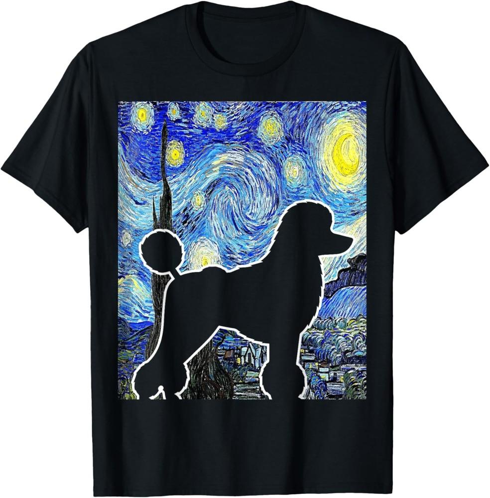 

Poodle Starry Night Dog Lover Van Gogh Poodle T-Shirt L
