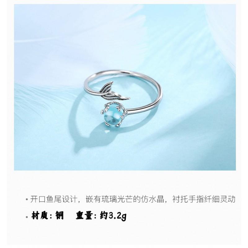 Adjustable Open Ring Women Men Geometric Mermaid Bubble Design Minimalist Boho Vintage Style Copper Jewelry