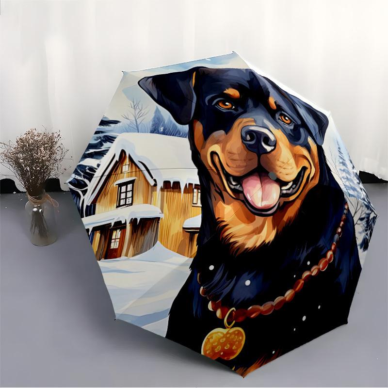 1 Stück Winter Hund Mode faltbarer Regenschirm mit 8 Speichen, automatisches Öffnen/Schließen, winddicht, tragbar, für den täglichen Gebrauch241