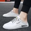 New Men's Shoes Fashion Baotou Half Dragging Lazy Shoes Versatile Breathable Casual Flat Shoes No Back Heel Cloth Shoes