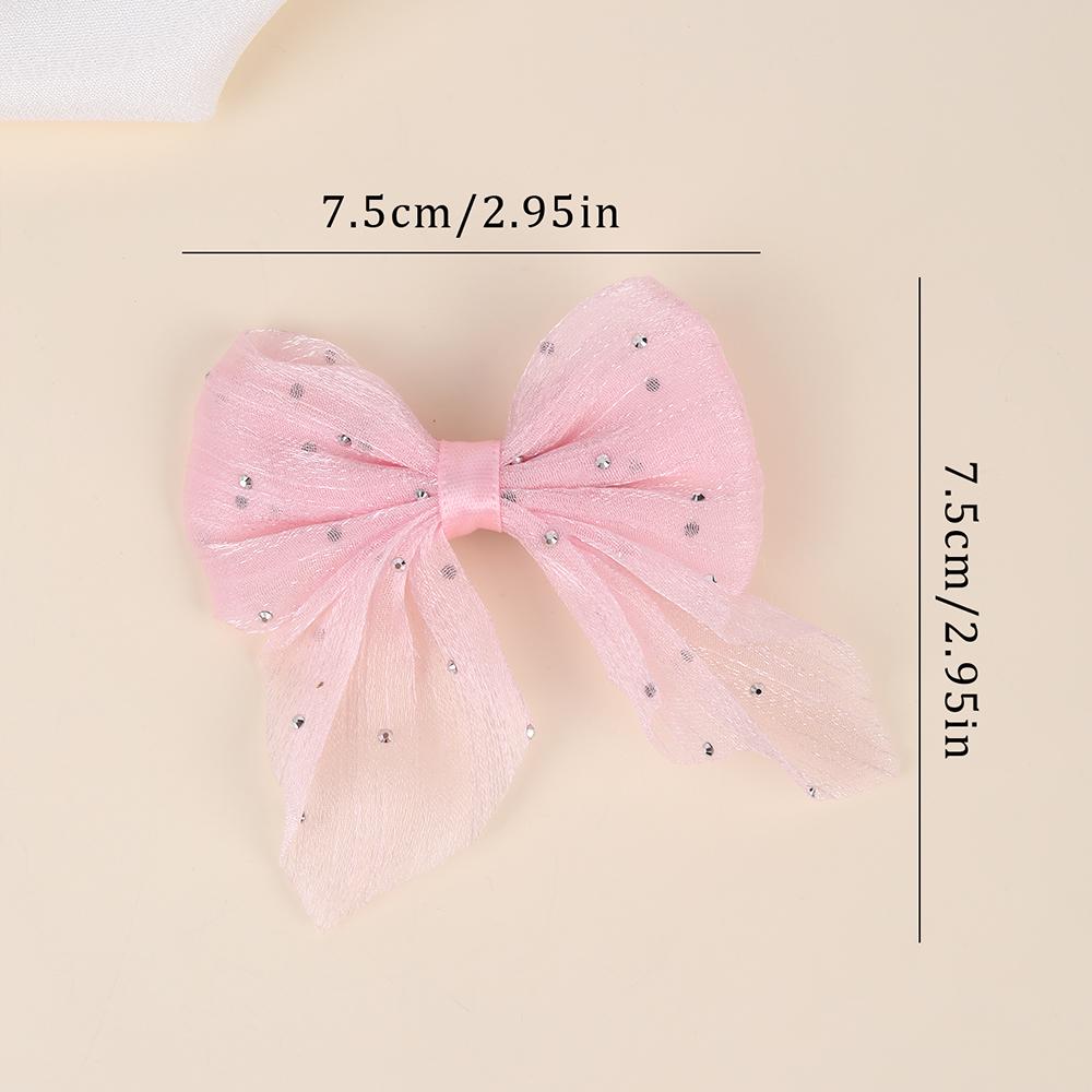 14Pcs Mini Sparkling Pearl Hair Clips Cute Sweet Girls Side Clip Barrettes Shiny Hairpin With Bow Accessories Headdress