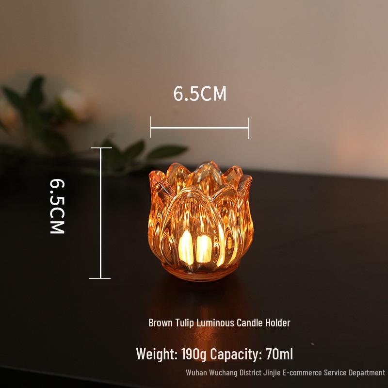 Nordic Glass Flower Candle Holder – Elegant, Lightweight, High-Footed Romantic Table Decoration.