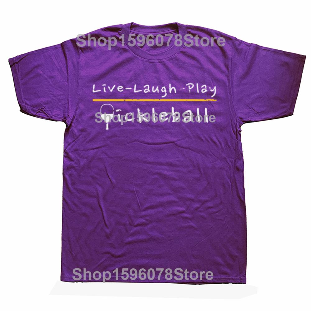 Funny Live Laugh Play Pickleball Printed TShirt Casual Loose Fashion Streetwear Hip Hop Man T Shirt Comfort Breathe Y2k Tees