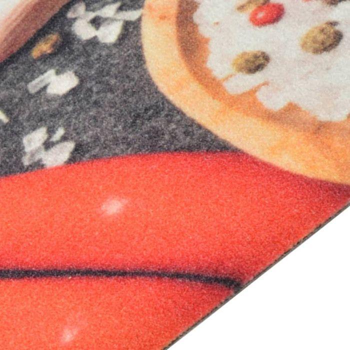 VidaXL Tapis de cuisine lavable impression légumes 60x180 cm velours 136538