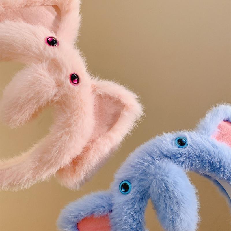 1Pcs Cute Plush Elephant Headband Cartoon Long Nose Elephant Party Headwear Hairband Hair Accessories Headhoop For Washing Face