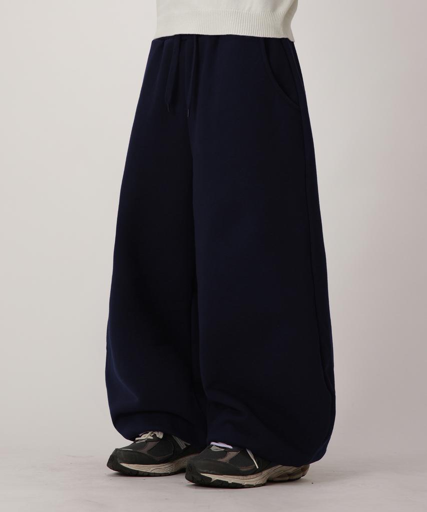 Dibellobeu Classic Embroidered Logo Wide Jogger Pants_Navy